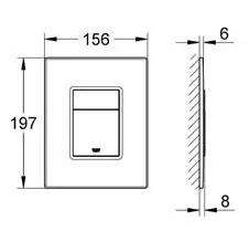 Клавиша смыва для унитаза Grohe Skate Cosmopolitan 38732000 хром глянцевый Клавиша смыва для унитаза Grohe Skate Cosmopolitan 38732000 хром глянцевый, 2