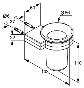 Стакан Kludi A-XES хром 4897505 Стакан Kludi A-XES хром 4897505, 5