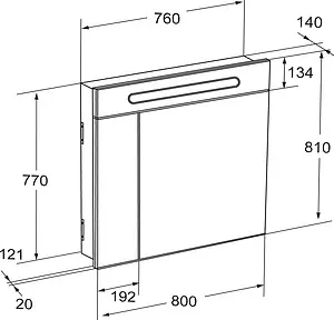 Шкаф-зеркало Roca Victoria Nord 80 R белый ZRU9000033 Шкаф-зеркало Roca Victoria Nord 80 R белый ZRU9000033, 5