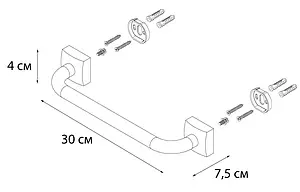 Поручень Fixsen Kvadro хром FX-61317 Поручень Fixsen Kvadro хром FX-61317, 3