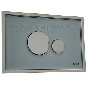 Клавиша смыва для унитаза Sanit SG706 16.719.81..0000 кнопки/хром глянцевый, панель/стекло мята Клавиша смыва для унитаза Sanit SG706 16.719.81..0000 кнопки/хром глянцевый, панель/стекло мята, 1