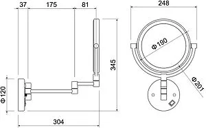 Косметическое зеркало Aquatek чёрный матовый AQ4912MB Косметическое зеркало Aquatek чёрный матовый AQ4912MB, 2