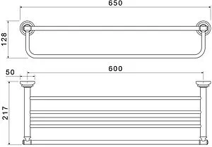 Полка для полотенец Aquatek Классик хром AQ4515CR Полка для полотенец Aquatek Классик хром AQ4515CR, 2