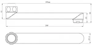 Излив длинный плоский 20см Lemark хром LM9470C Излив длинный плоский 20см Lemark хром LM9470C, 2