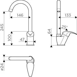 Смеситель для кухни Omoikiri Umi C хром 4994116 Смеситель для кухни Omoikiri Umi C хром 4994116, 2
