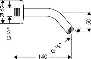 Держатель верхнего душа на стену Hansgrohe хром 27411000 Держатель верхнего душа на стену Hansgrohe хром 27411000, 2