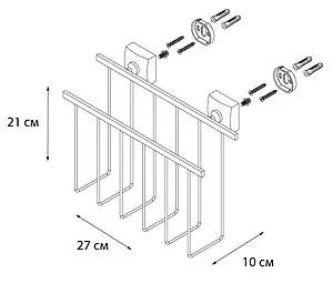 Держатель для газет и журналов Fixsen Kvadro хром FX-61320 Держатель для газет и журналов Fixsen Kvadro хром FX-61320, 3