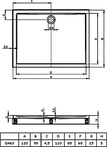 Поддон для душа Riho Davos 255 D002008005 Поддон для душа Riho Davos 255 D002008005, 2