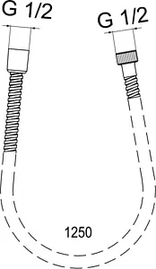 Шланг для душа Ideal Standard IdealRain 125см хром A2403AA Шланг для душа Ideal Standard IdealRain 125см хром A2403AA, 2