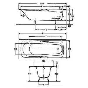 Ванна чугунная Jacob Delafon Melanie 160x70 E2935-00 Ванна чугунная Jacob Delafon Melanie 160x70 E2935-00, 2