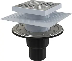 Трап вертикальный Set AlcaPlast 150x150мм APV4444 Трап вертикальный Set AlcaPlast 150x150мм APV4444, 1