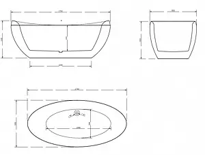 Ванна акриловая отдельностоящая Abber 170x80 AB9236 Ванна акриловая отдельностоящая Abber 170x80 AB9236, 2