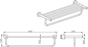 Полка для полотенец Aquatek Вега хром AQ4015CR Полка для полотенец Aquatek Вега хром AQ4015CR, 2
