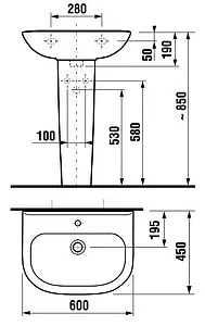 Раковина Jika Olymp 60 белый 8106130001049 Раковина Jika Olymp 60 белый 8106130001049, 2