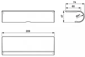 Съемная полочка для термостатов Ideal Standard Ceratherm T50 хром A7215AA Съемная полочка для термостатов Ideal Standard Ceratherm T50 хром A7215AA, 2