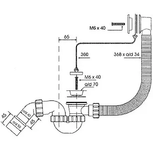 Слив-перелив для ванны Mc Alpine хром MRB1 Слив-перелив для ванны Mc Alpine хром MRB1, 2