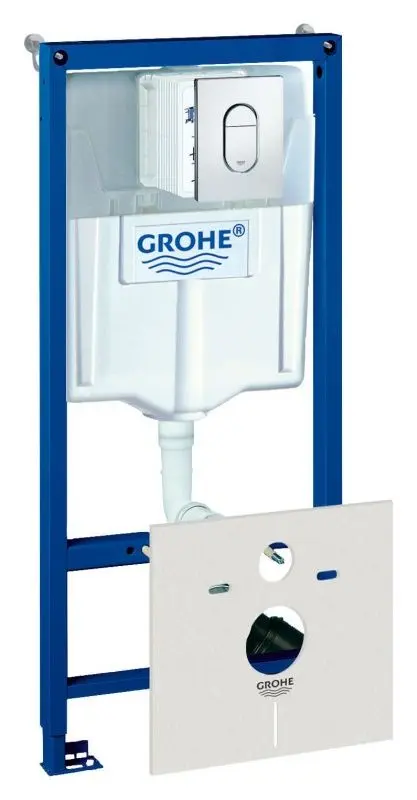 Инсталляция для подвесного унитаза Set 4 в 1 Grohe Rapid SL 38929000 с кнопкой хром глянцевый Инсталляция для подвесного унитаза Set 4 в 1 Grohe Rapid SL 38929000 с кнопкой хром глянцевый, 1