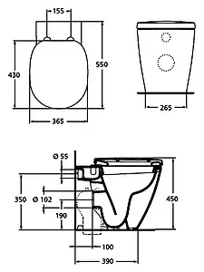 Унитаз приставной Ideal Standard Connect белый E803401 Унитаз приставной Ideal Standard Connect белый E803401, 2