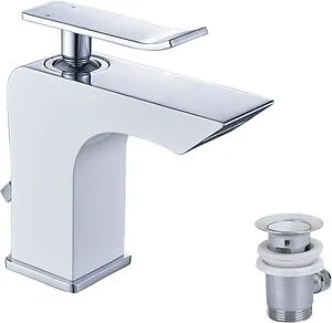 Смеситель для раковины Lemark Contest белый/хром LM5806CW Смеситель для раковины Lemark Contest белый/хром LM5806CW, 3