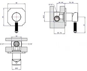 Смеситель для душа скрытого монтажа Cezares Olimp хром OLIMP-DIM2-01-L Смеситель для душа скрытого монтажа Cezares Olimp хром OLIMP-DIM2-01-L, 2