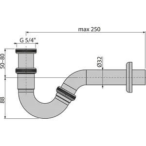 Сифон для биде AlcaPlast хром A45G Сифон для биде AlcaPlast хром A45G, 2