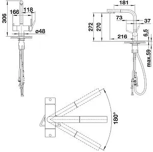 Смеситель для кухни с подключением к фильтру Blanco Fontas-S II чёрный/хром 526158 Смеситель для кухни с подключением к фильтру Blanco Fontas-S II чёрный/хром 526158, 2