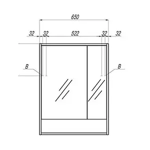 Шкаф-зеркало Aquaton Рико 65 белый/ясень фабрик 1A215202RIB90 Шкаф-зеркало Aquaton Рико 65 белый/ясень фабрик 1A215202RIB90, 2