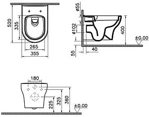 Комплект 5 в 1 VitrA Zentrum Rоund SmoothFlush 9879B003-7200 с кнопкой хром глянцевый Комплект 5 в 1 VitrA Zentrum Rоund SmoothFlush 9879B003-7200 с кнопкой хром глянцевый, 4