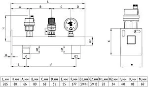 Группа безопасности котла до 50 кВт ¾" 3 бар Uni-Fitt 255S3230 Группа безопасности котла до 50 кВт ¾" 3 бар Uni-Fitt 255S3230, 2