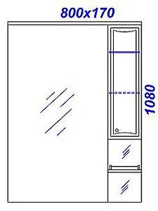 Шкаф-зеркало Aqwella Barcelona 80 белый Ba.02.08 Шкаф-зеркало Aqwella Barcelona 80 белый Ba.02.08, 2