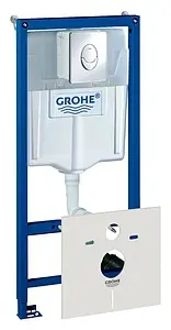 Инсталляция для подвесного унитаза Set 4 в 1 Grohe Rapid SL 38750001 с кнопкой хром глянцевый Инсталляция для подвесного унитаза Set 4 в 1 Grohe Rapid SL 38750001 с кнопкой хром глянцевый, 1