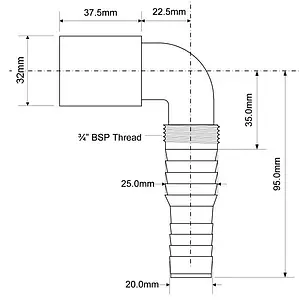 Отвод для бытовой техники в канализацию Mc Alpine MRWMF32-90 Отвод для бытовой техники в канализацию Mc Alpine MRWMF32-90, 2
