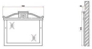 Зеркало BelBagno Primavera 100 Bianco Antico BB45S/PBA Зеркало BelBagno Primavera 100 Bianco Antico BB45S/PBA, 2