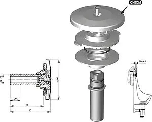Распылитель воды для писсуара Jika Domino хром глянцевый 8.9109.9.000.000.1 Распылитель воды для писсуара Jika Domino хром глянцевый 8.9109.9.000.000.1, 2