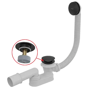 Слив-перелив для ванны AlcaPlast чёрный матовый A507BLACK Слив-перелив для ванны AlcaPlast чёрный матовый A507BLACK, 1