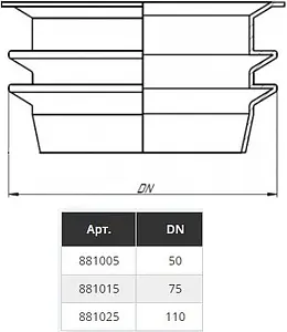Манжета для перехода на чугун D=50мм Ostendorf HT - GA 881005 Манжета для перехода на чугун D=50мм Ostendorf HT - GA 881005, 2
