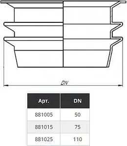 Манжета для перехода на чугун D=110мм Ostendorf HT - GA 881025 Манжета для перехода на чугун D=110мм Ostendorf HT - GA 881025, 2