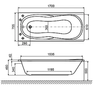 Ванна акриловая Excellent Sekwana 170x75 WAEX.SEK17WH Ванна акриловая Excellent Sekwana 170x75 WAEX.SEK17WH, 3