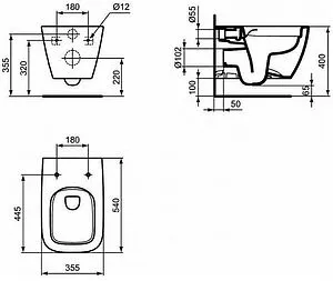 Унитаз подвесной безободковый Ideal Standard I.Life B RimLS+ белый ZZ0002 Унитаз подвесной безободковый Ideal Standard I.Life B RimLS+ белый ZZ0002, 2