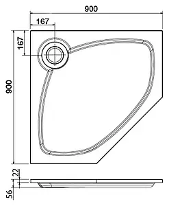 Поддон для душа Cezares Tray P 90 TRAY-S-P-90-56-W Поддон для душа Cezares Tray P 90 TRAY-S-P-90-56-W, 2