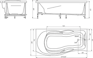 Ванна акриловая BellRado Милен 170x90 L BR7011024-00(L) Ванна акриловая BellRado Милен 170x90 L BR7011024-00(L), 2
