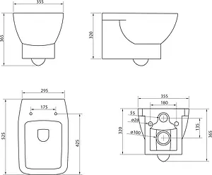 Унитаз подвесной BelBagno Lago белый BB128CH Унитаз подвесной BelBagno Lago белый BB128CH, 2