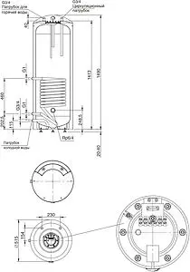 Бойлер комбинированного нагрева Stout (200 л, 32 кВт) SWH-1110-050200 Бойлер комбинированного нагрева Stout (200 л, 32 кВт) SWH-1110-050200, 2