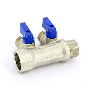 Коллектор запорный проходной 2 отвода ¾"в/н x ½"к Tiemme NINO 1820004 Коллектор запорный проходной 2 отвода ¾"в/н x ½"к Tiemme NINO 1820004, 3