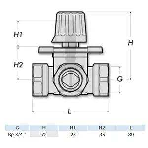 Трехходовой смесительный клапан ¾" Kvs 6.0 Barberi 460 020 00M C Трехходовой смесительный клапан ¾" Kvs 6.0 Barberi 460 020 00M C, 3