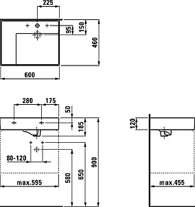 Раковина Laufen Kartell 60 L белый 8.1033.5.000.104.1 Раковина Laufen Kartell 60 L белый 8.1033.5.000.104.1, 2