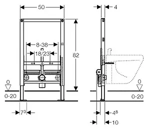 Инсталляция для биде Geberit Duofix 111.524.00.1 Инсталляция для биде Geberit Duofix 111.524.00.1, 2