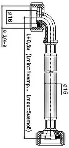 Шланг наливной для стиральной машины VIRPlast 2.5м x ¾"в x ¾"в 70980454 Шланг наливной для стиральной машины VIRPlast 2.5м x ¾"в x ¾"в 70980454, 2