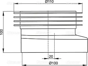 Манжет для унитаза эксцентриковый AlcaPlast 20мм A990 Манжет для унитаза эксцентриковый AlcaPlast 20мм A990, 2