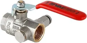 Кран шаровый с дренажем и воздухоотводчиком ½"в x ½"в Valtec Base VT.245.N.04 Кран шаровый с дренажем и воздухоотводчиком ½"в x ½"в Valtec Base VT.245.N.04, 1